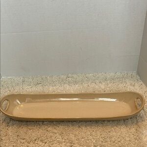 Elegant Tan Ceramic Tray 5 1/2 X 20 inches